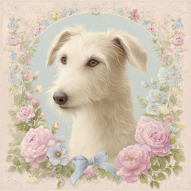 Irish Wolfhound Art Nouveau Portrait