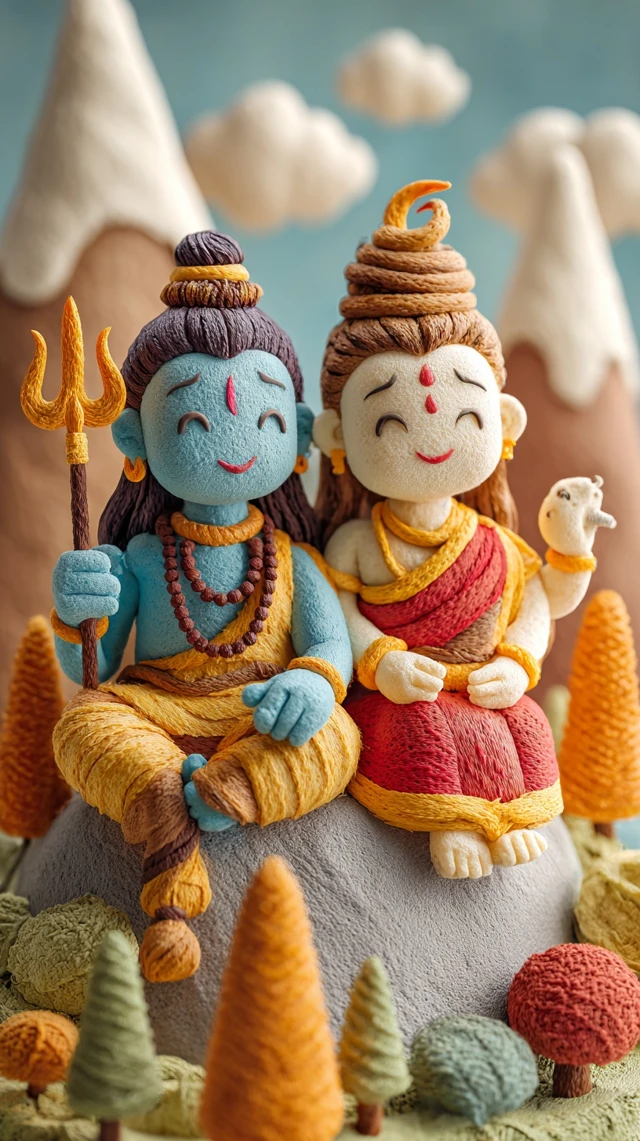 Play Dough Shiv Parivar Gods Art