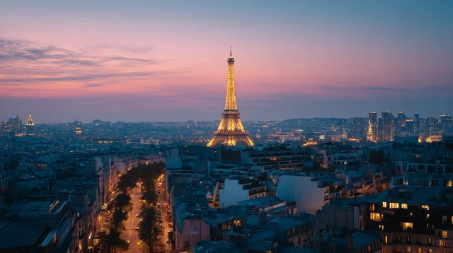 Eiffel Tower Paris at Dusk Romantic and Nostalgic
