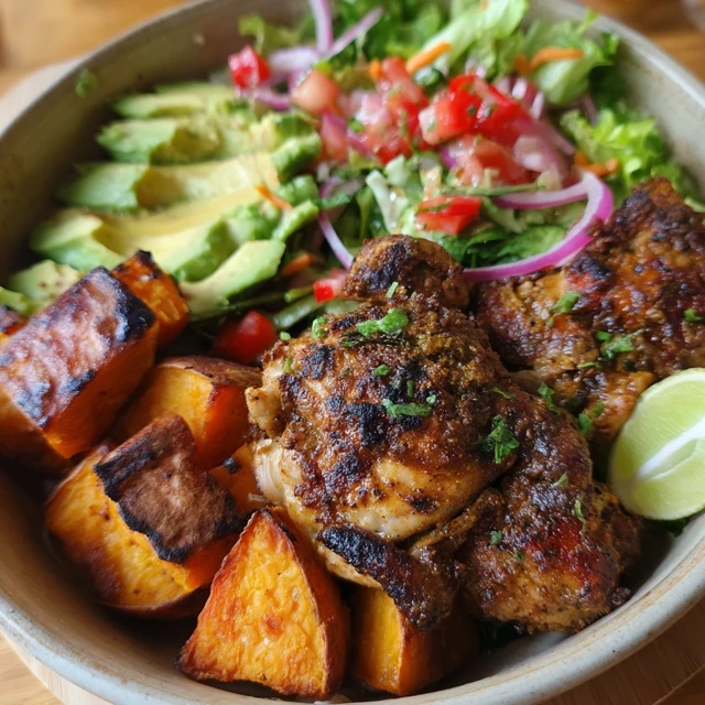 Hot Mamas Belize Jerk Chicken Sweet Potato Bowls