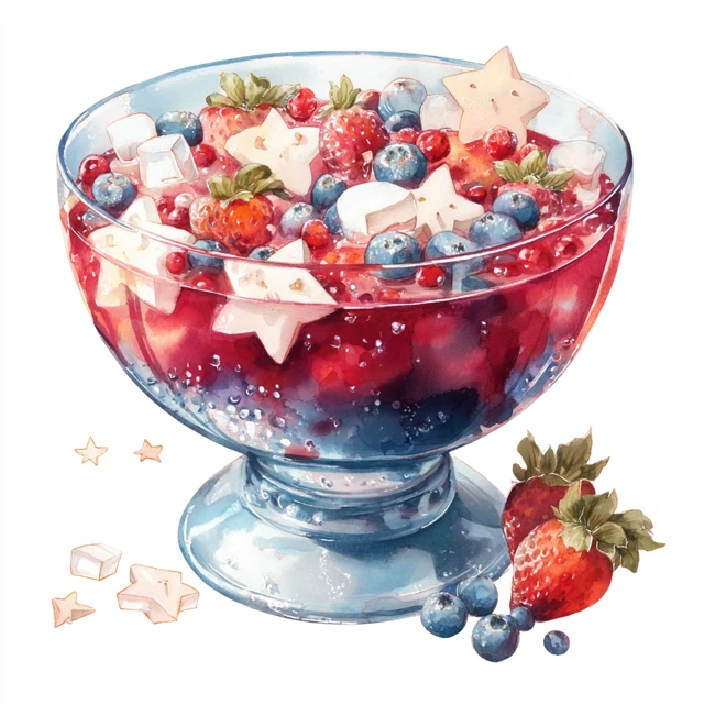 Watercolor Berry Punch Patriotic Decor