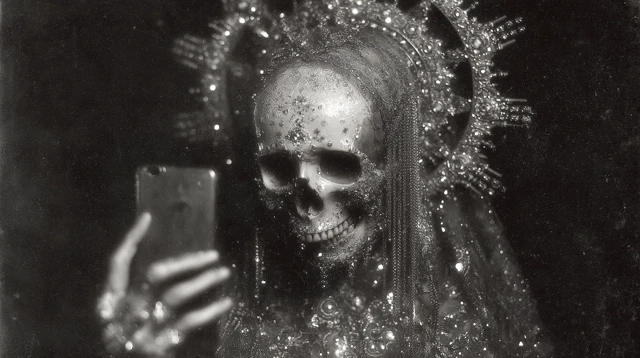 Vanitas Icon Smartphone Skull Art Deco Surrealism
