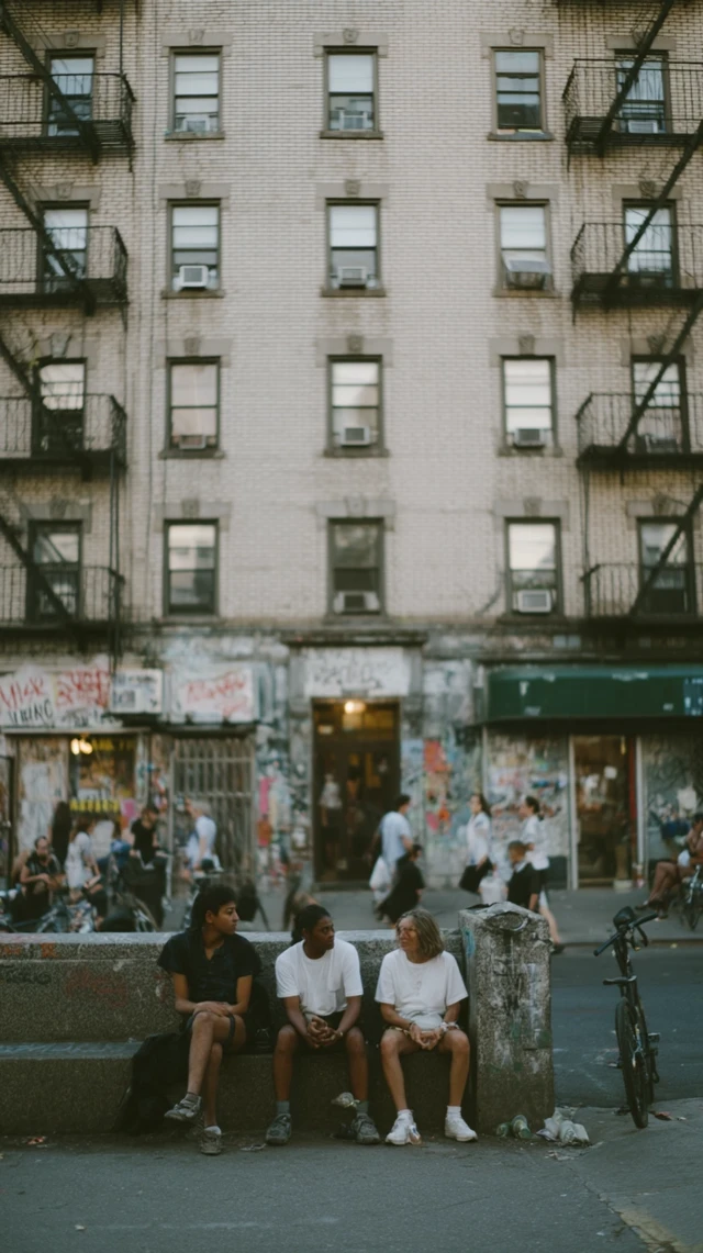 Lower East Side NYC People Hanging Out