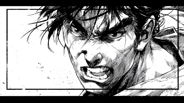 Manga Style Intense Male Character Illustration