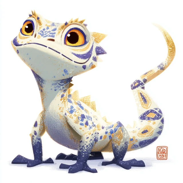 Cartoon Lizard Heroic Fantasy Art