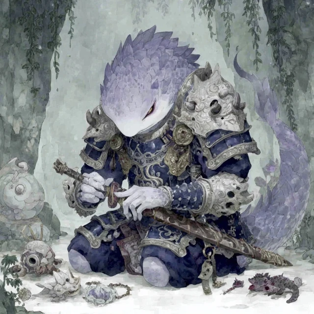 Merfolk Warrior Repairing Armor