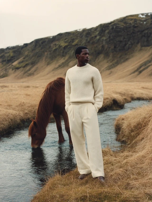 Fashion Editorial African Model Iceland Minimalist