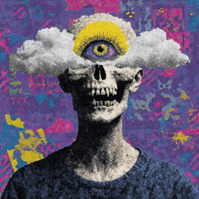 Funky Skull Artwork Artsy Cover Design