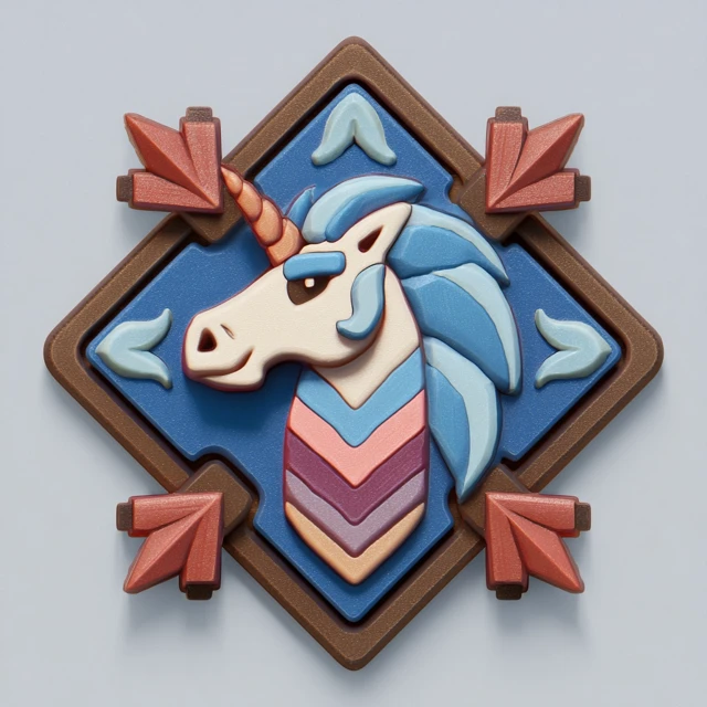 Unicorn Emblem Clash of Clans Style Game Icon