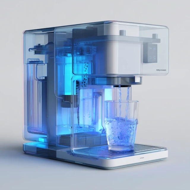 Transparent Water Purifier 3D Render High End Product Design