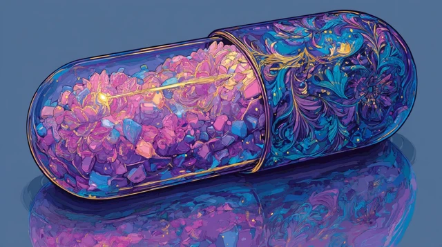 Psychedelic Capsule Art Illustration PNG
