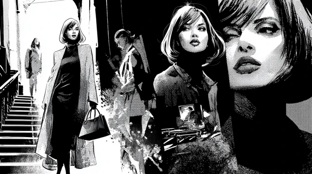Glamorous Woman Comic Collage Mystery and Power