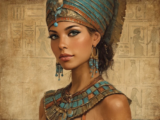Hieratic Woman Portrait Realistic