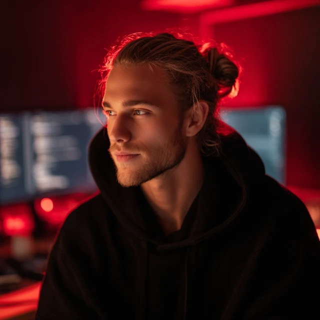 Handsome Hacker Blond Haired Man