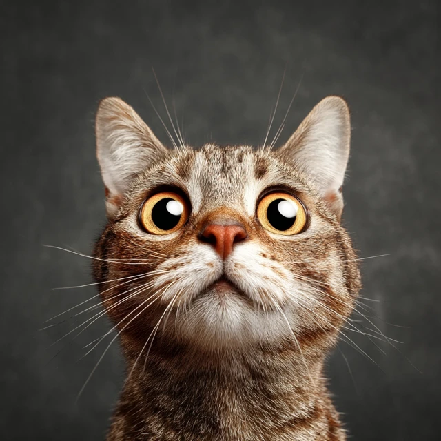 Cute and Funny Cat with a Surprised Expression