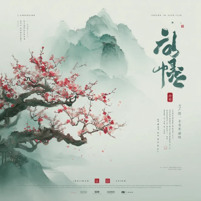 Lichun Plum Blossoms Chinese Ink Painting