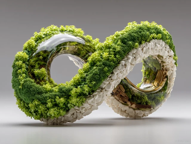 Infinity Symbol Nature and Crystal - 3D Render