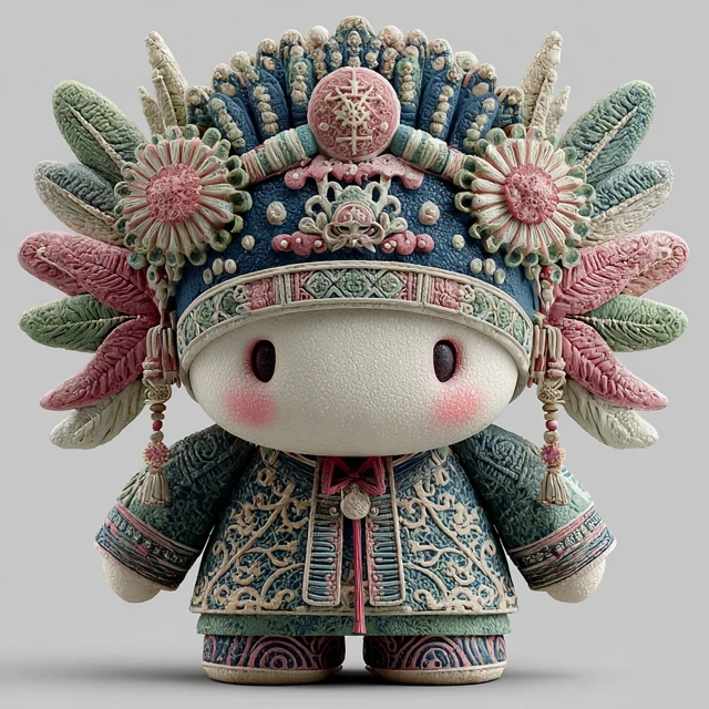 Chibi Dragon Blind Box Toy Hanfu 3D Render