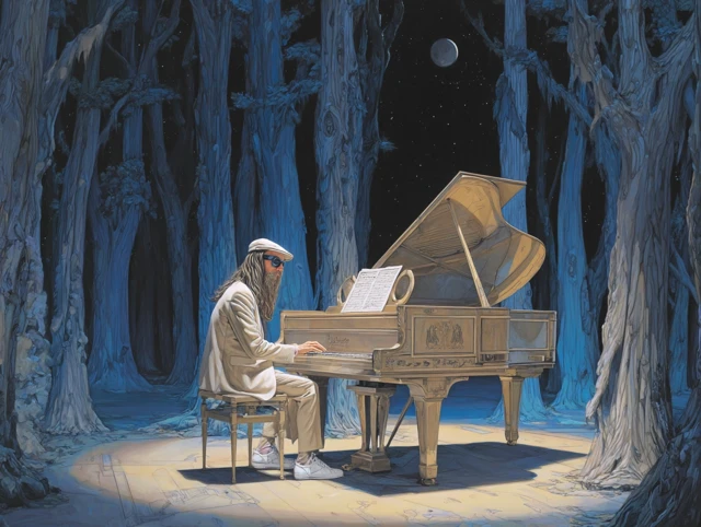 Singer with Piano Stage Magritte Painting