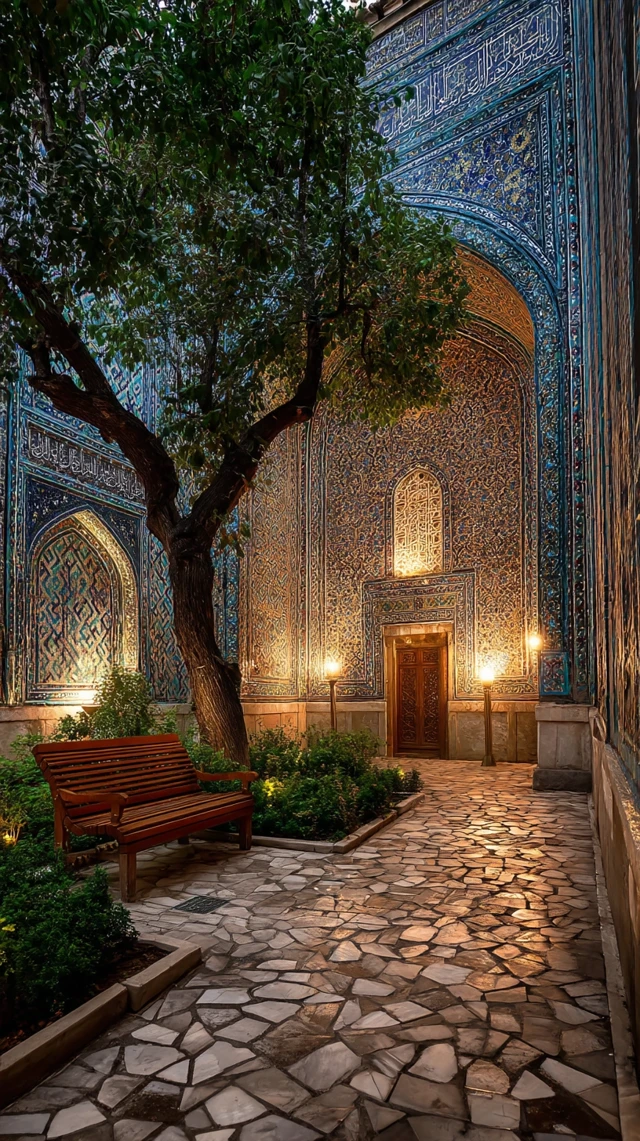 Persian Garden Mosaic Samarkand Palace Architecture