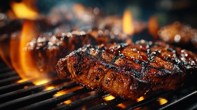 Delicious Grilled Meat Close Up 4K Product Shot