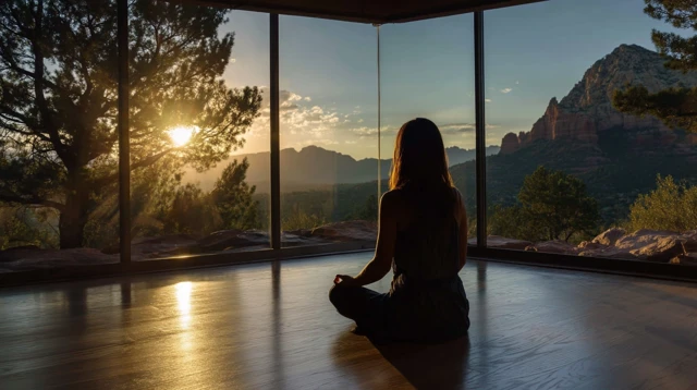 Sedona Meditation Silhouette at Sunset