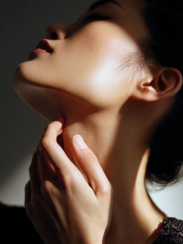 Elegant Woman Applying Skincare Close Up Photography