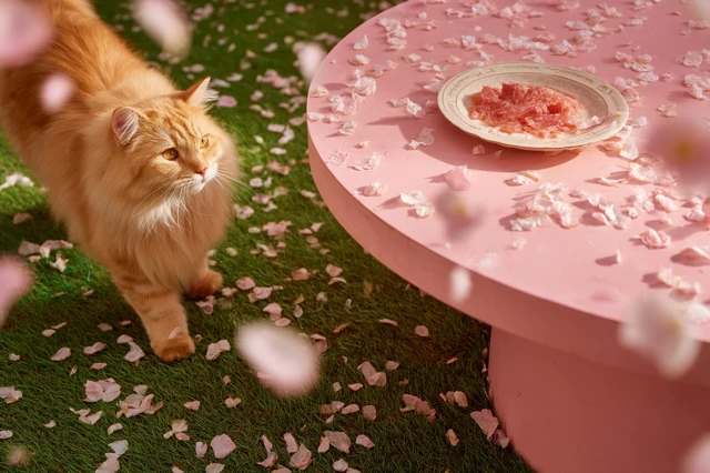 Cat and Meat Plate in Pink Paradise Photography
