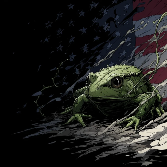 Cowboy Frog Patriot Rifle American Flag