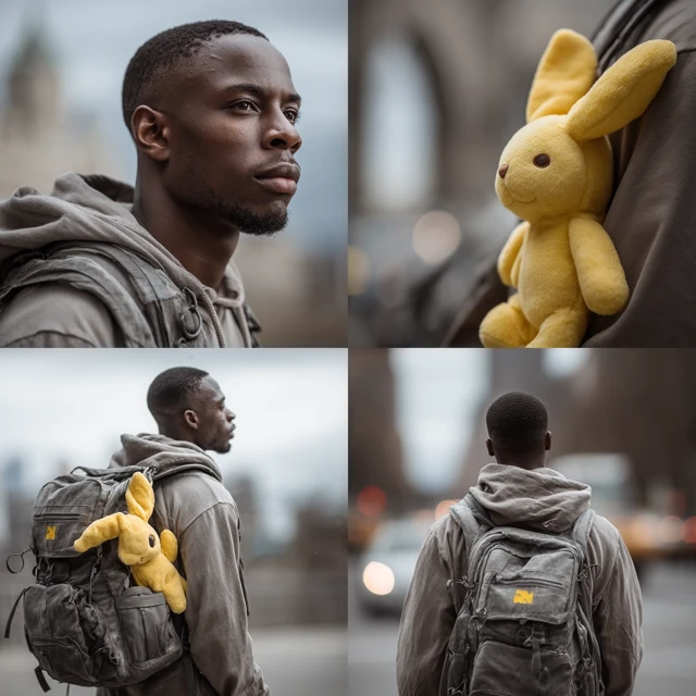 African American Man Traveling the World with a Toy