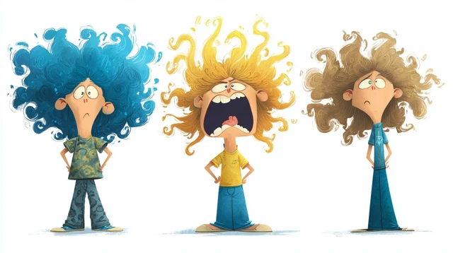 Exaggerated Cartoon Family Character Expressions