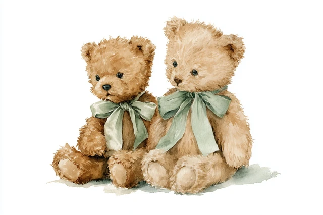 Teddy Bear Watercolor Artwork Boy Nursery Art
