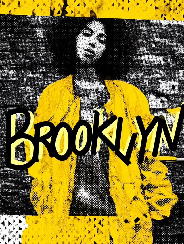 Brooklyn Portrait Woman Black and White Pop Art