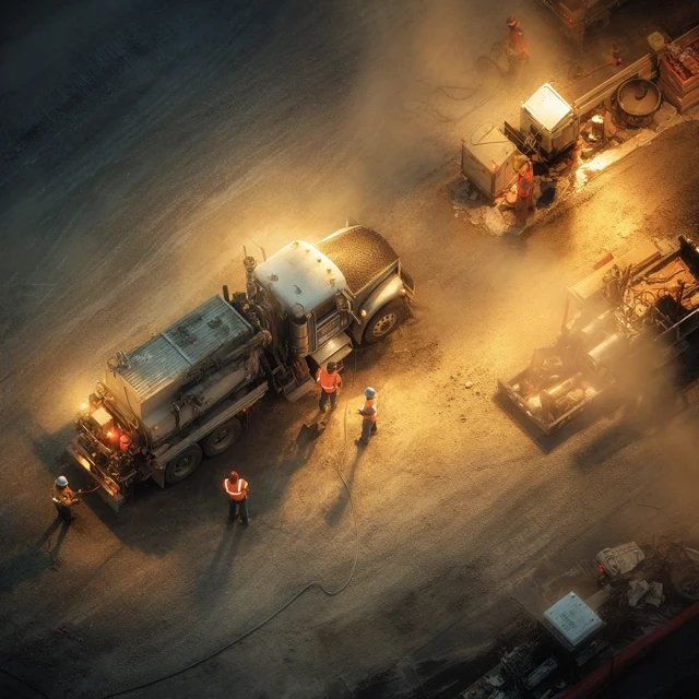 Construction Site at Dawn Artistic Impression