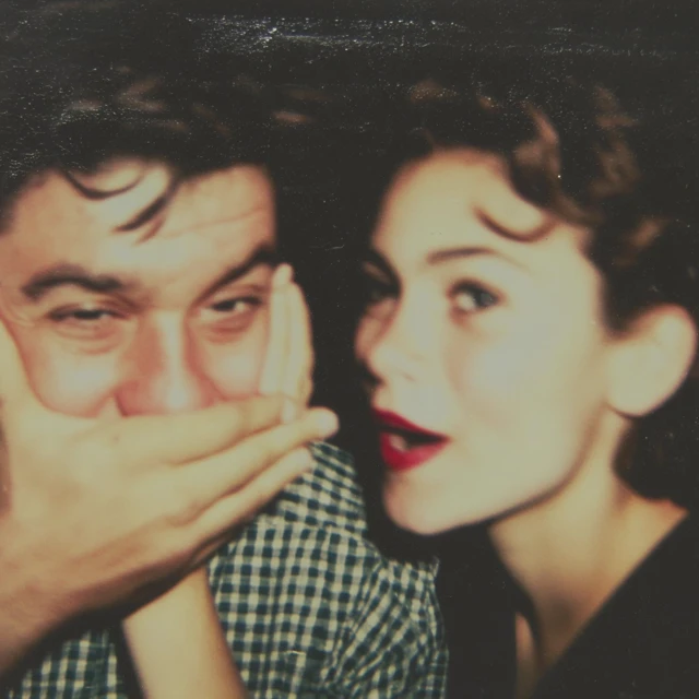Vintage Photo Couple Having Fun 1980s