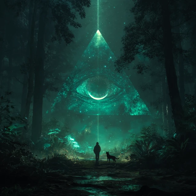Mystical Forest Night Scene