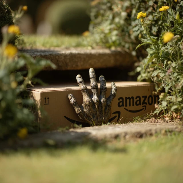 Amazon Package Horror Spooky Hand Garden Cemetery
