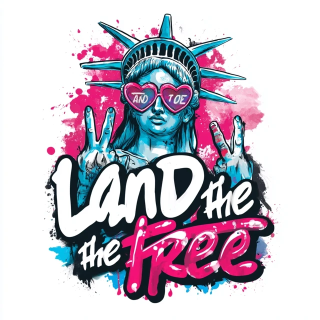 Lady Liberty Land of the Free Heart Sunglasses
