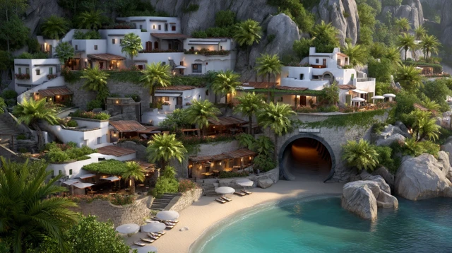 Mystical Portal in Desert to Floating Islands