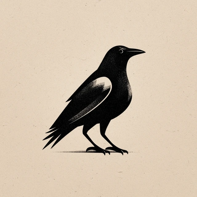 Minimalist Raven Icon Design
