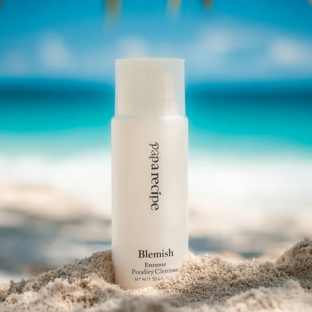 Skincare Product on a Beach Summer Vibes