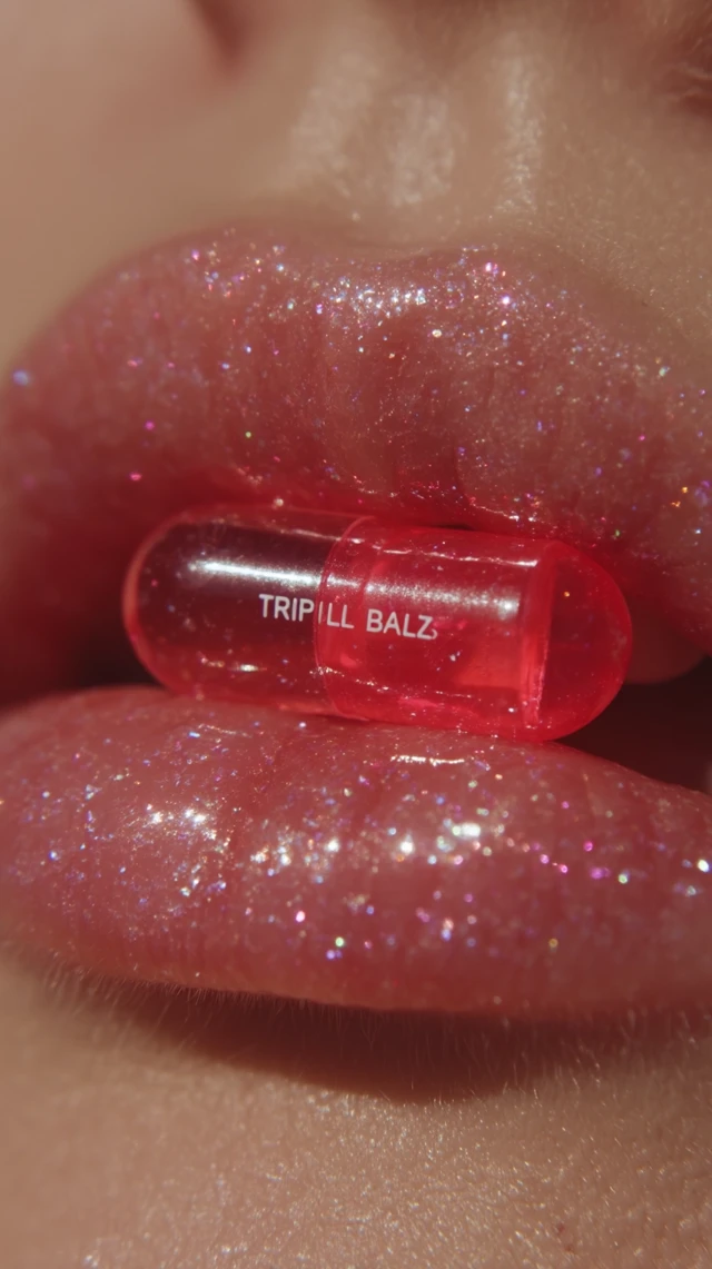 Glossy Lips and a Pill Product Photography