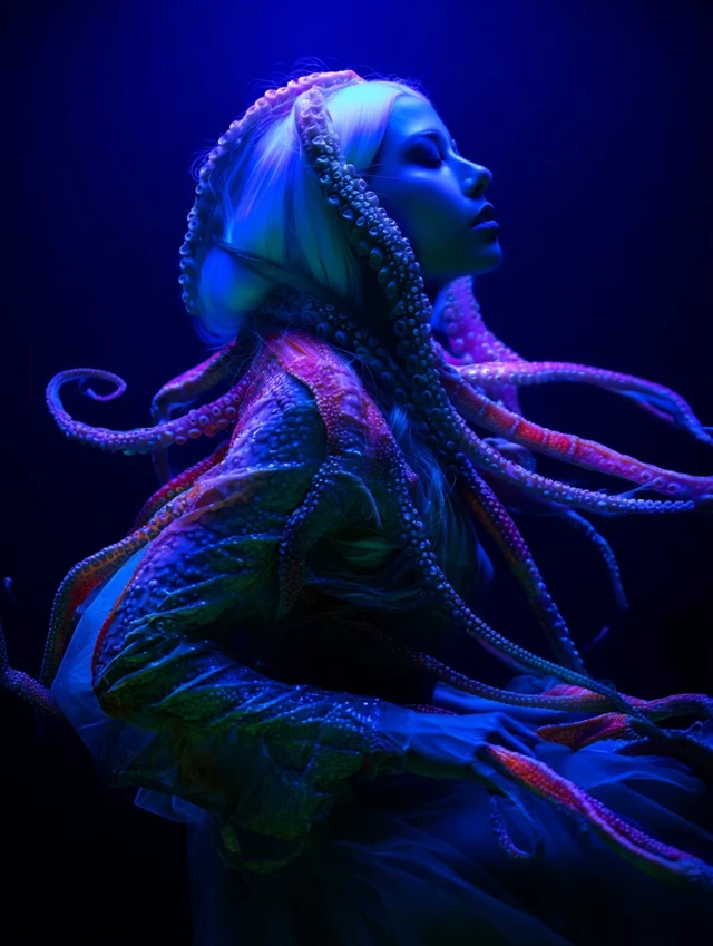 Cyberpunk Kraken Fashion Surreal Art
