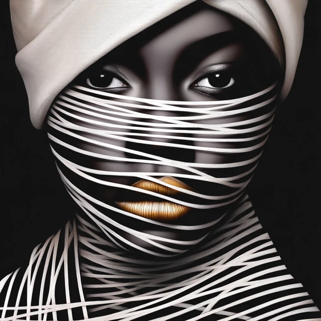 Black Woman in Silence Art Portrait