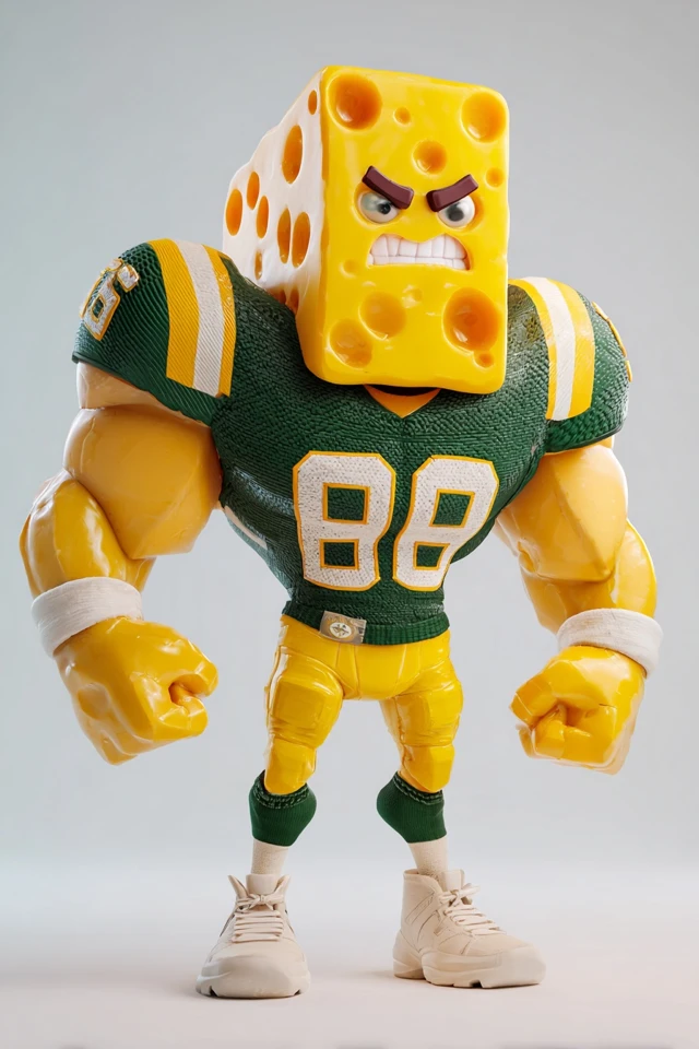 Cheese Football Player 3D Art