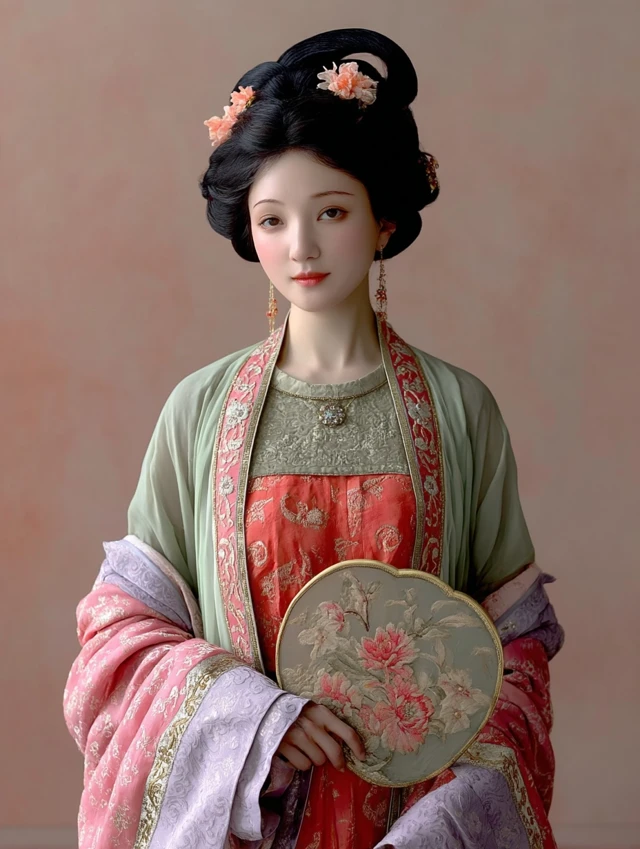 Elegant East Asian Woman in Hanfu Portrait