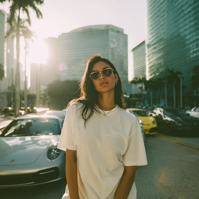 Miami Streetwear Fashion Latina Model Luxury Cars