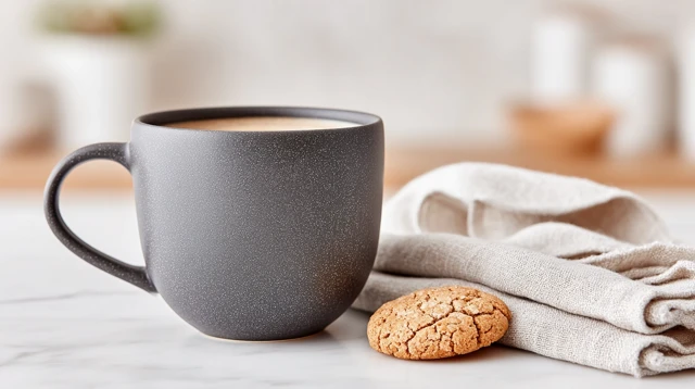 Minimalist Coffee Mug Still Life with Biscuit