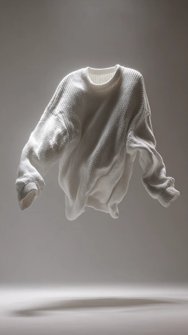 White Sweater Floating Surreal Minimalist