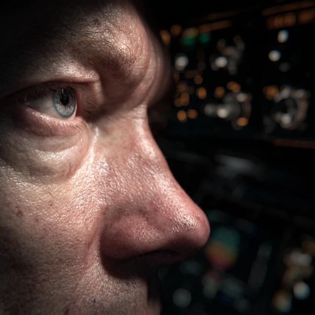 Breaking News Photo Realistic Portrait in Cockpit
